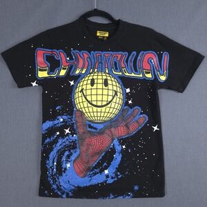 Chinatown Market Smiley Shirt Mens Medium Black Short Sleeve Big Graphic